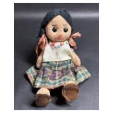 Vintage Cloth Doll with Embroidered Shirt