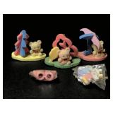 Vintage Teddy Bears on Foam, Dog Erasers
