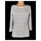 TOMMY HILFIGER Ladies White Black Striped Shirt