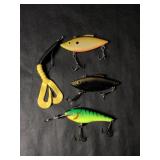3 Vintage Fishing Lures, Curl Tail Fishing Lure