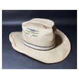 Size 7 1/4 Straw Hat with Vintage Pins