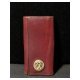 Vintage Brown Italian Leather Tri-Fold Key Case