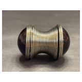 Metal Spring with Blue Glass End Pieces