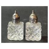 Vintage Crystal Salt and Pepper Shakers