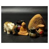 Mini Ceramic Jugs, Elephant, Mini Buddha Figurine