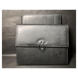 Black Leather Padfolio & Expandable File