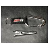 Carabiner Clip Keychain, Metal Toothed Clip