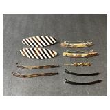 Four Pair Brown Themed Hair Clips