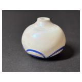 Hand Blown Purple and White  Glass Bud Vase