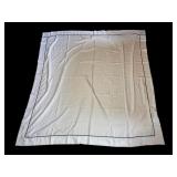 White Fabric Shower Curtain Black Border