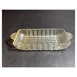 Clear Glass Ribbed Design Relish Dish