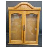 Wall Hanging  Light Brown Curio Cabinet w Shelves