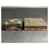 Vintage Wood & Mother of Pearl Inlaid Box