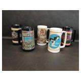 Collection of Five Plastic Souvenir Mugs