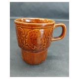 Vintage Japanese Stacking Brown Coffee Mug