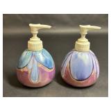 Iridescent Drip Glaze Purple Blue Soap Dispensers