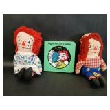 Set of Three Raggedy Ann & Andy Dills with Book