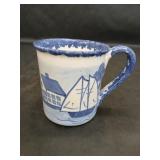 Maine Shard Pottery Handpainted Nautical Scene Mug