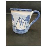 Maine Shard Pottery Handpainted Nautical Scene Mug