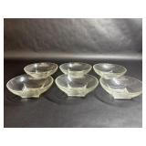 6 Hazel Atlas Colony Clear Glass Bowls