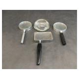 Set of 4 Magnifying Glasses; Dome & Handheld