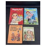 Set of Four Vintage Raggedy Ann & Andy Books