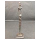 Vintage Bronze Hue Slender African Man Figurine