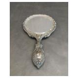 Gorham Sterling Monogram Repousse Hand Mirror