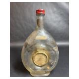 Vintage Glass Bottle with Clock in Middle