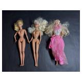 Three Vintage Mattel Barbies