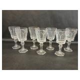 Set of 7 Fostoria Victoria Pattern Wine Glasses