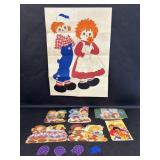 6pc Hallmark Raggedy Ann/Andy Pin Up Poster &
