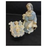 Baby Jesus in Manger & Joesph Figurines