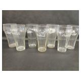 7 Coca Cola Bell Contour Shape Glasses