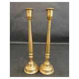 2 Vintage Brass Hue Candlestick Holders