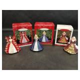 3 Hallmark Keepsake Ornament Holiday Barbie