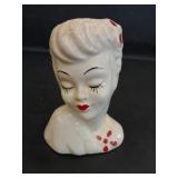 1950s Glamour Girl Bust Ceramic Planter Pot