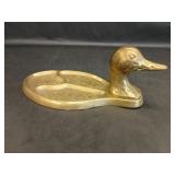 Vintage Brass Duck 3 Part Trinket Tray