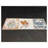 Three Decorative Ceramic Tiles