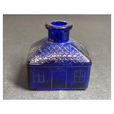 Vintage Cobalt Blue Glass Ink Bottle