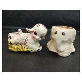 Vintage Ceramic Lamb Planter Pot