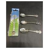 Set of Four Souvenir Spoons and Letter Opener