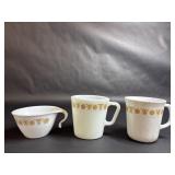 Pyrex 1410 Butterfly Gold Pattern Milk Glass Mug
