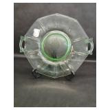 Depression Glass Green Double Handled Platter