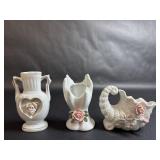 Japan Porcelain Cornucopia, Rose Bud Vase