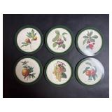 6 Vintage Jason Coasters PJ Redoute Fruit Design