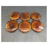 Vintage 6 Plastic Tortoiseshell Compact Mirrors