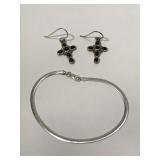 Sterling Silver Bracelet and Earrings Sterling Silver Bracelet and Earrings