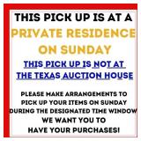 PICK UP - SHIPPING INSTRUCTIONS