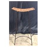 Metal & Wicker Saddle Style Bar Stool